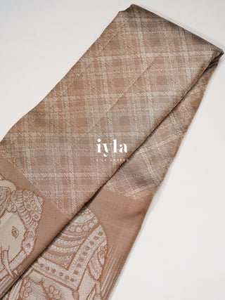 The Elephant in Power Plaid Kanjeevaram