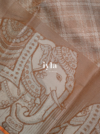 The Elephant in Power Plaid Kanjeevaram
