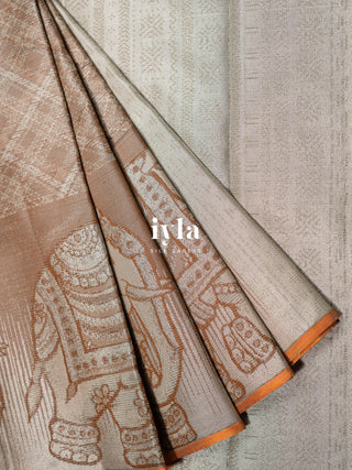 The Elephant in Power Plaid Kanjeevaram