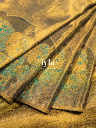 The Elephant Glory Kanjeevaram Dipped in Gold