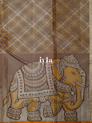 The Elephant in Power Plaid Kanjeevaram