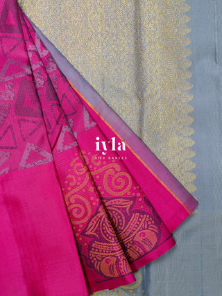 The Barbie Pink Elephants in Love Kanjeevaram