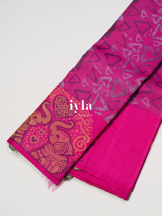 The Barbie Pink Elephants in Love Kanjeevaram