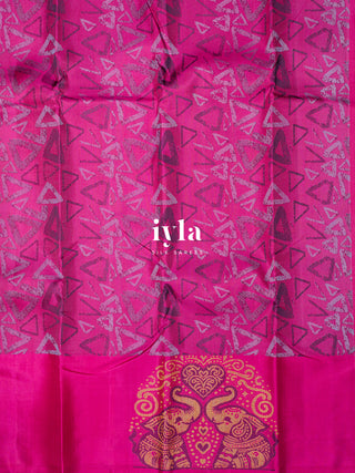 The Barbie Pink Elephants in Love Kanjeevaram