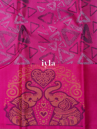 The Barbie Pink Elephants in Love Kanjeevaram