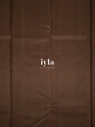 The Embellished Leaves Kanjeevaram in Deep Chocolate