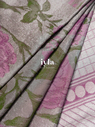 The English Rose Kanjeevaram Dipped in Silver