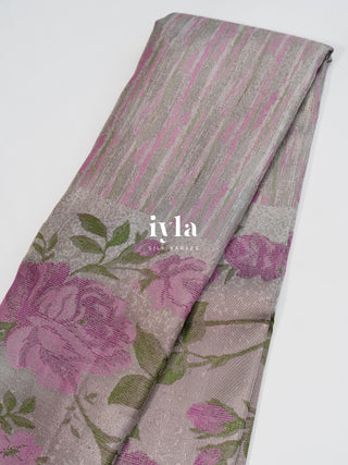 The English Rose Kanjeevaram Dipped in Silver