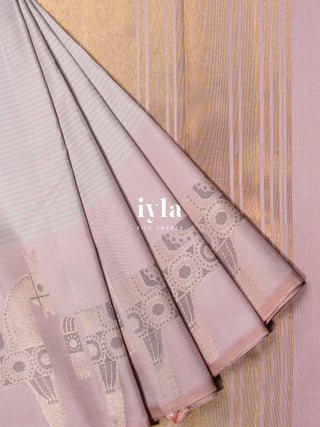 The Royal Equine Kanjeevaram in Baby Pink