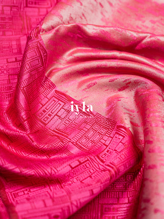 The Dreamy Doors of Europe Kanjeevaram in Coquette Pink