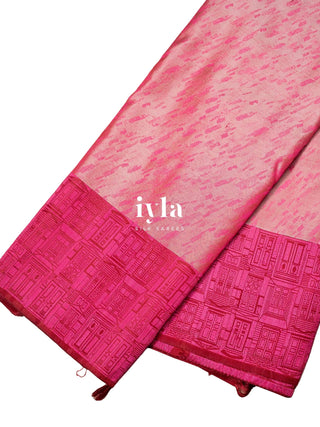 The Dreamy Doors of Europe Kanjeevaram in Coquette Pink