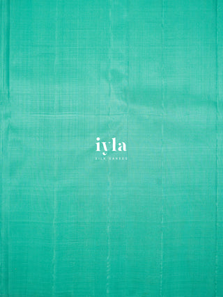 The Palm Foliage Kanjeevaram in Sea Foam Green