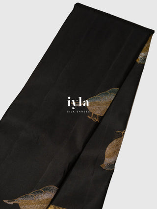 The Bird Enchantment Kanjeevaram in Obsidian Black