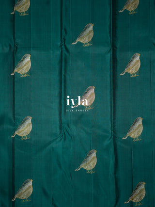 The Bird Enchantment Kanjeevaram in Tropical Green