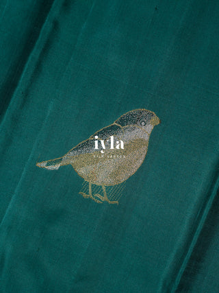 The Bird Enchantment Kanjeevaram in Tropical Green