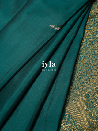The Bird Enchantment Kanjeevaram in Tropical Green