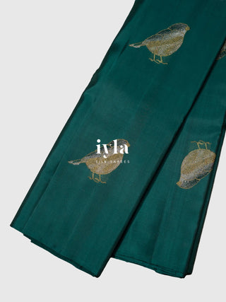 The Bird Enchantment Kanjeevaram in Tropical Green