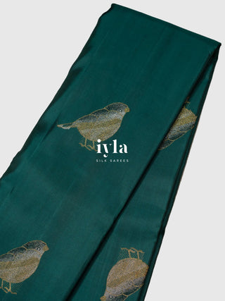 The Bird Enchantment Kanjeevaram in Tropical Green
