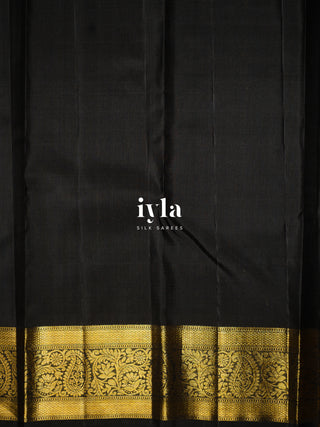 The Bird Enchantment Kanjeevaram in Obsidian Black