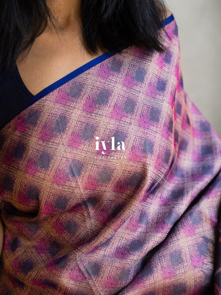 The Midnight Blue Floral Bloom Kanjeevaram