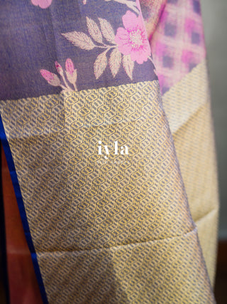 The Midnight Blue Floral Bloom Kanjeevaram