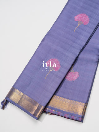 The Fluffy-Cloud Color Burst Kanjeevaram in Tropical Indigo