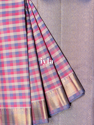 The Fluffy-Cloud Color Burst Kanjeevaram in Tropical Indigo