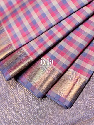 The Fluffy-Cloud Color Burst Kanjeevaram in Tropical Indigo