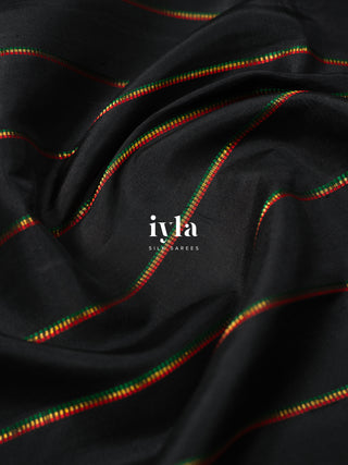 The Obsidian Black Foliage Kanjeevaram