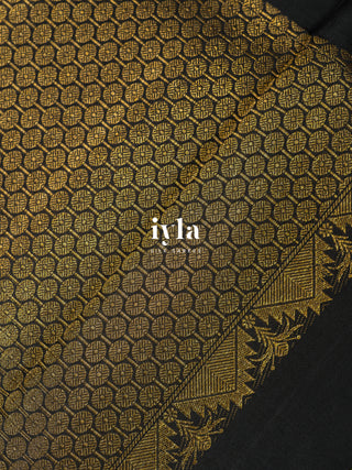 The Obsidian Black Foliage Kanjeevaram