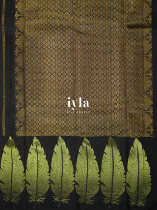 The Obsidian Black Foliage Kanjeevaram