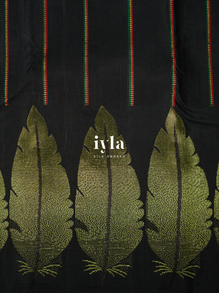 The Obsidian Black Foliage Kanjeevaram