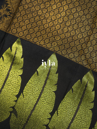 The Obsidian Black Foliage Kanjeevaram