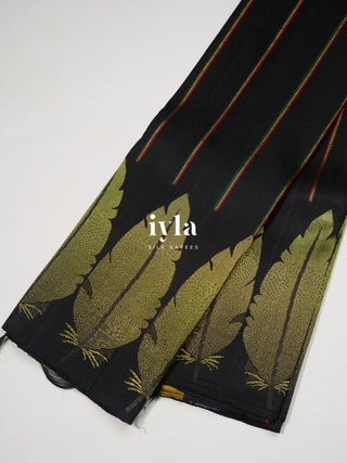 The Obsidian Black Foliage Kanjeevaram