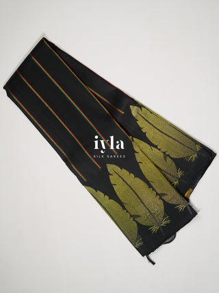 The Obsidian Black Foliage Kanjeevaram