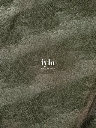 The Woodland Pine Green Lotus Weave Kanjeevaram