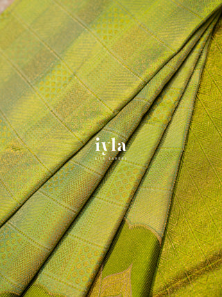 The Bridgerton Inspired Kanjeevaram in Citrus Sorbet