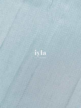 The Hand Drawn Checks Kanjeevaram in Icy Blue