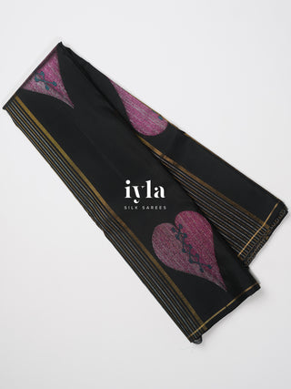 The Black Heart of Courage Silk Saree