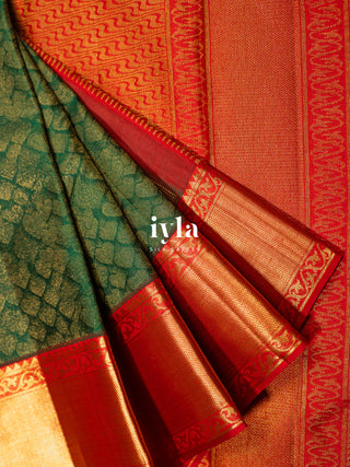 The Thousand Hearts Kanjeevaram in Green Obsession