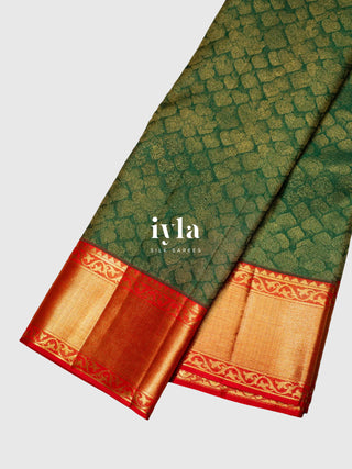 The Thousand Hearts Kanjeevaram in Green Obsession