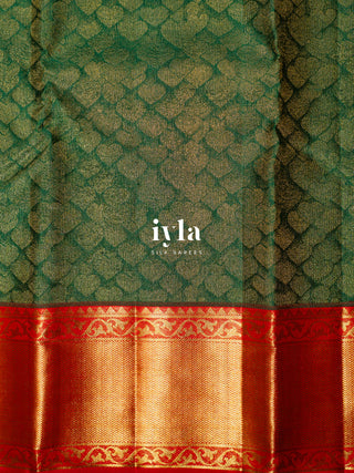 The Thousand Hearts Kanjeevaram in Green Obsession