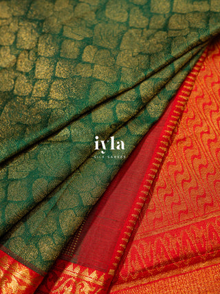 The Thousand Hearts Kanjeevaram in Green Obsession