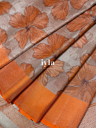 The Pumpkin Orange Honeymoon Hibiscus Kanjeevaram