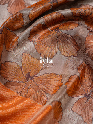 The Pumpkin Orange Honeymoon Hibiscus Kanjeevaram