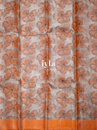 The Pumpkin Orange Honeymoon Hibiscus Kanjeevaram