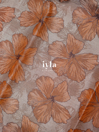 The Pumpkin Orange Honeymoon Hibiscus Kanjeevaram