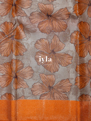 The Pumpkin Orange Honeymoon Hibiscus Kanjeevaram