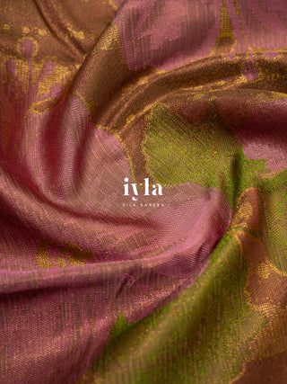 The Golden Brown Hibiscus Bloom Royale Kanjeevaram