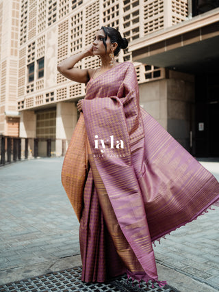 The Signature Houndstooth Kanjeevaram Silk Saree